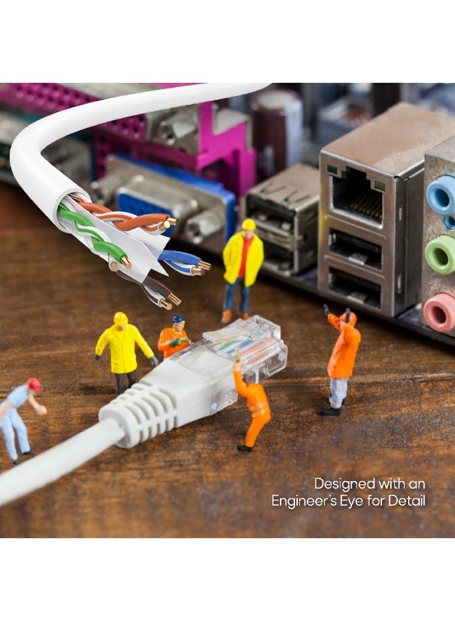 Aztech كابل إيثرنت AZTECH Cat6 305م 23AWG CCA كابل شبكة LAN بالجملة أبيض، سرعة عالية 1Gbps 250MHz كابل إنترنت لجهاز التوجيه ومفتاح لوحة التوصيل وكاميرات المراقبة للمكتب والمنزل - Image 5